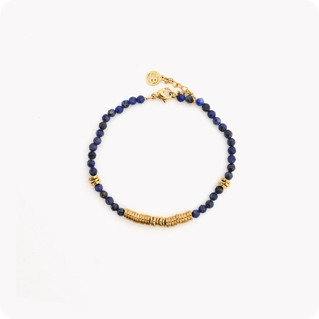 Bracciale  in acciaio con pietre blu