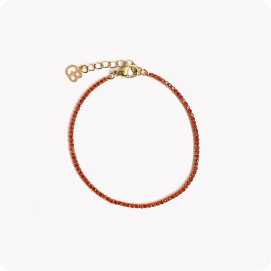 Bracciale tennis regolabile colore: rosso