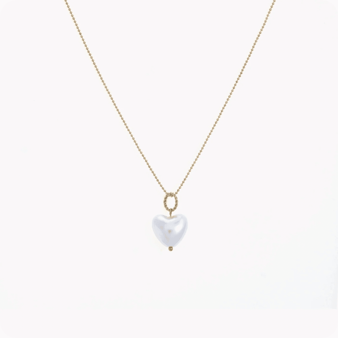 Collana con cuore di perla