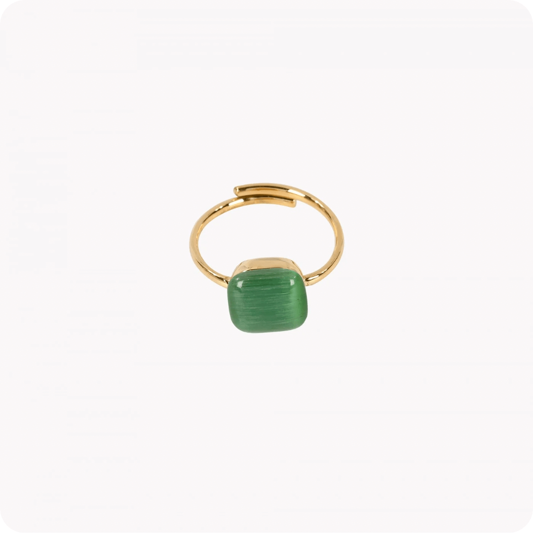 Anello regolabile in acciaio colore: verde