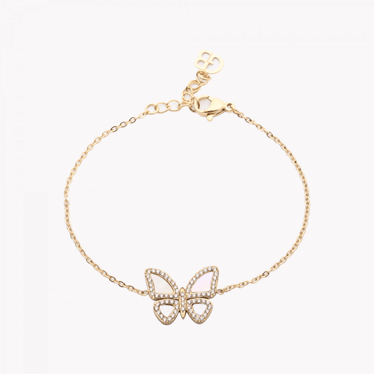 Bracciale in acciaio con farfalla zirconata - Filly Jewels