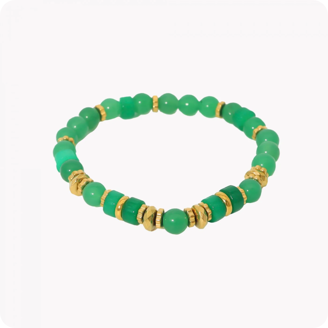 Bracciale con pietre naturali colore: verde