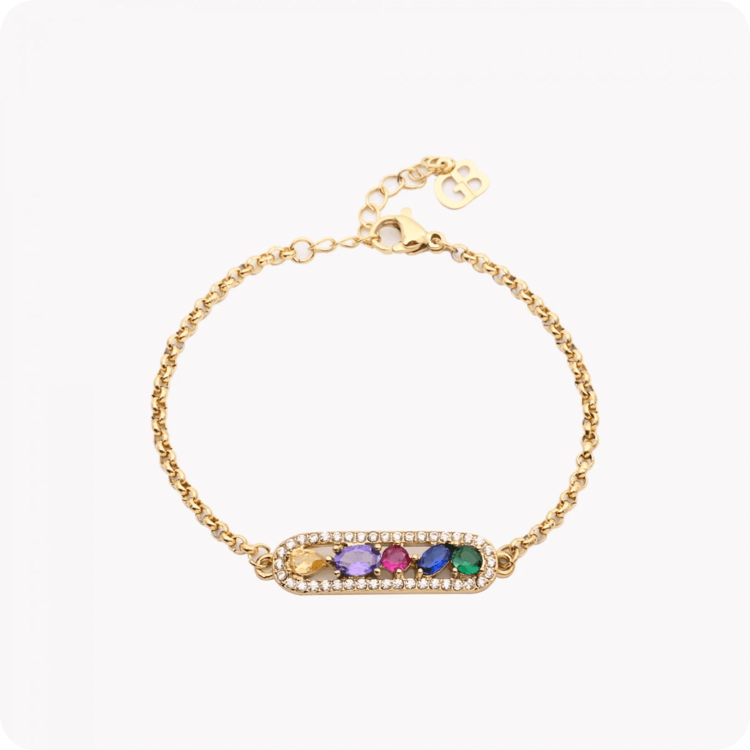 Bracciale con zirconi colorati