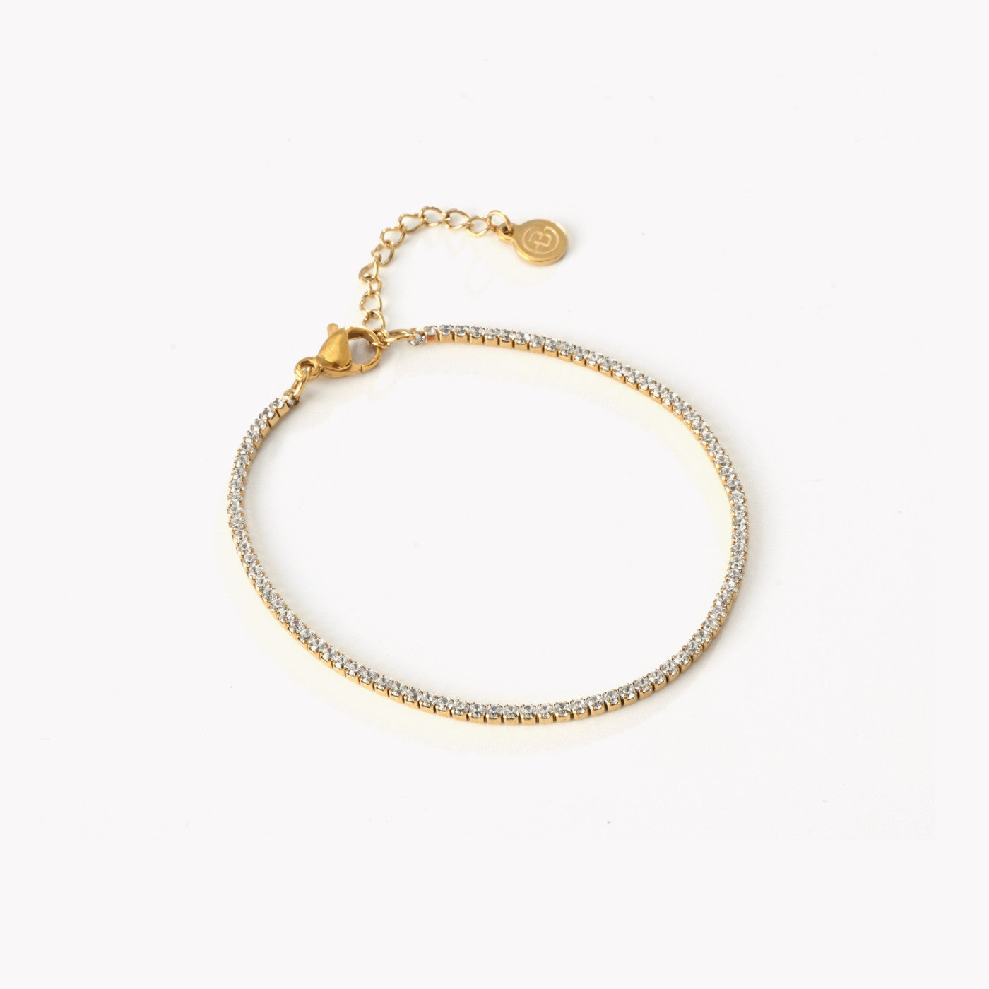 Bracciale sottile con zirconi quadrati