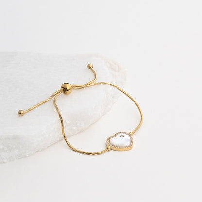 Bracciale con cuore e madreperla