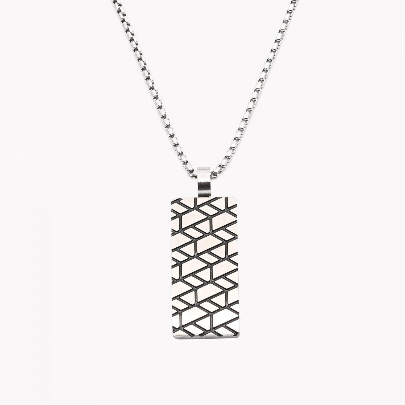 Collana uomo con ciondolo zig zag