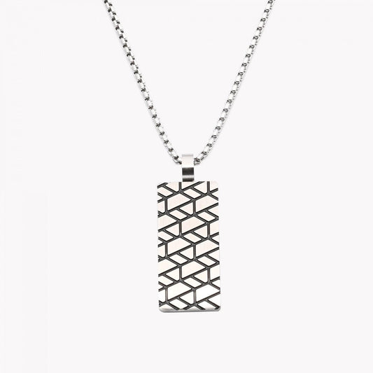 Collana uomo con ciondolo zig zag