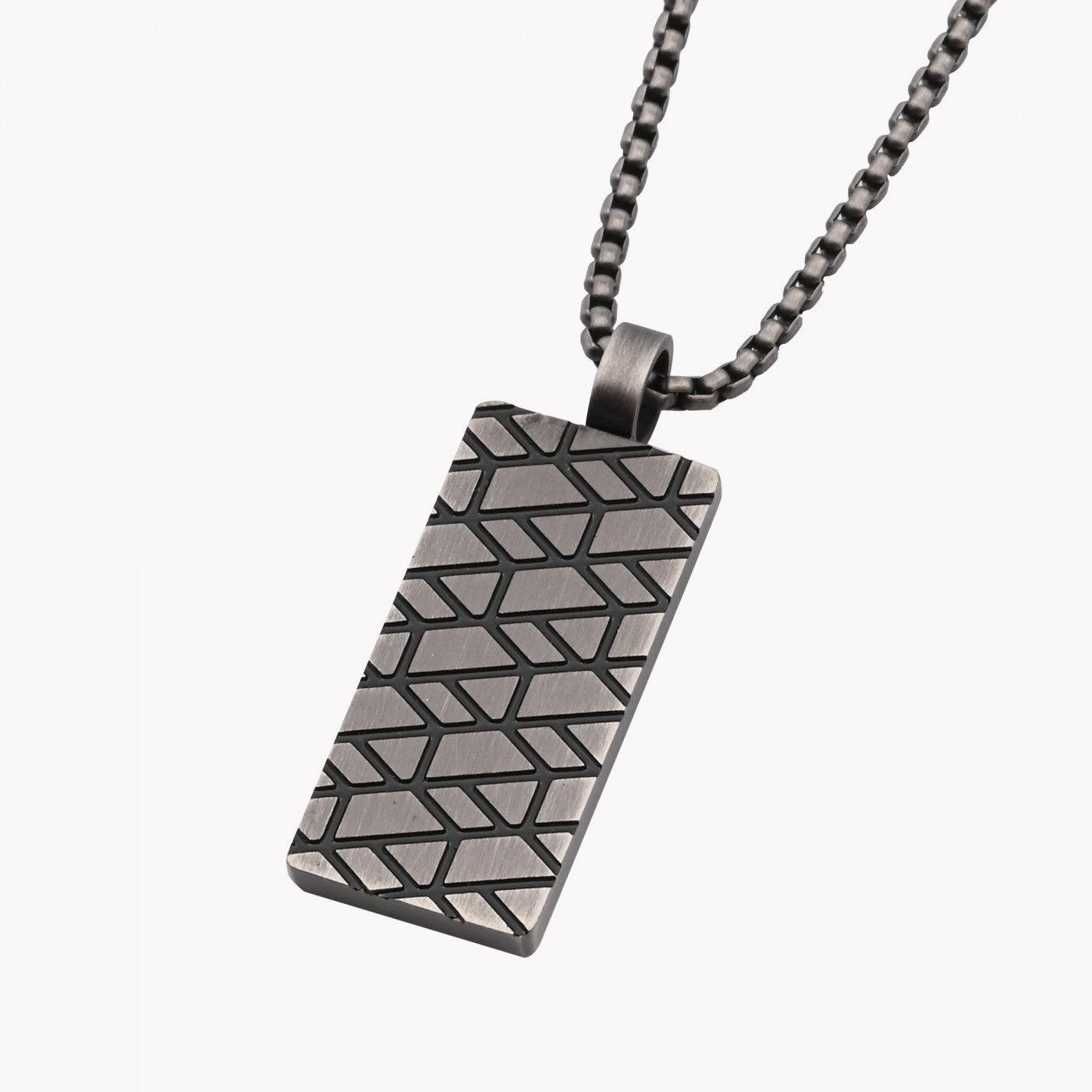 Collana uomo con ciondolo zig zag