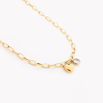 Collana con cuore e brillante